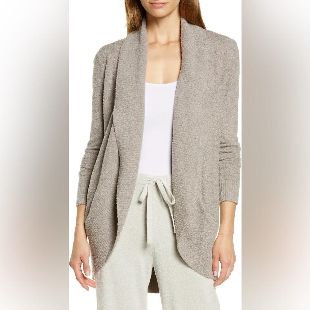 Barefoot Dreams Taupe Open-Front Cozy Cardigan